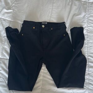 Versace Black Skinny Jeans with Gold Accents